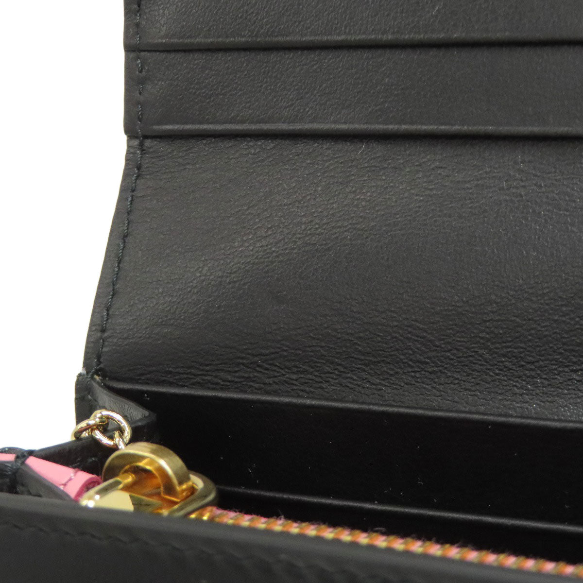 MIUMIU Ribbon motif Long wallet (with coin pocket) Leather Ladies [Used]