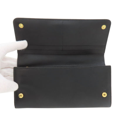 MIUMIU Ribbon motif Long wallet (with coin pocket) Leather Ladies [Used]