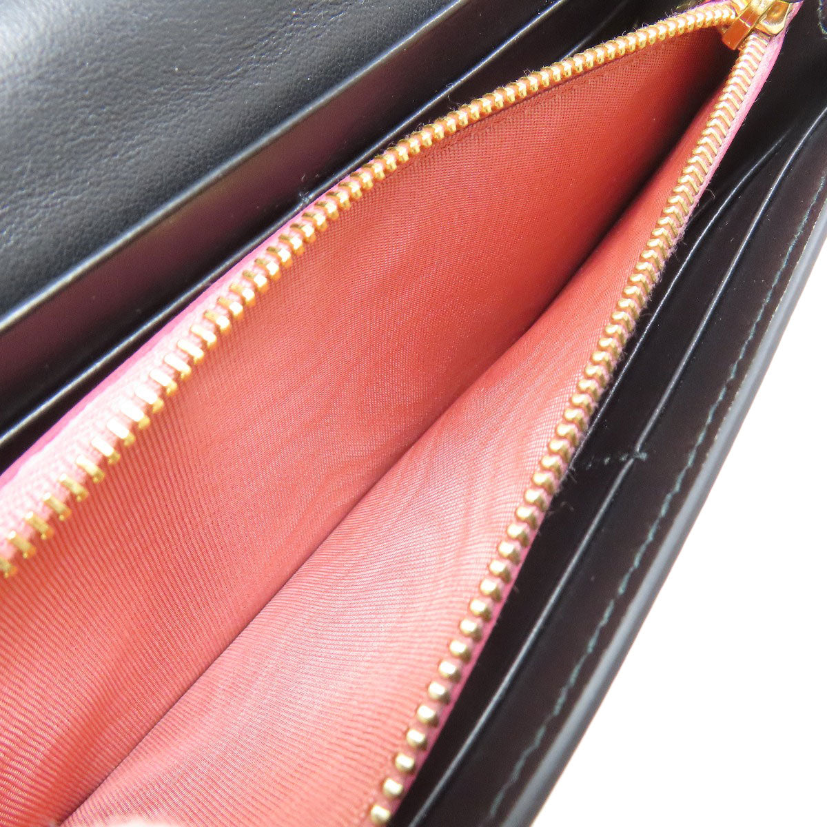 MIUMIU Ribbon motif Long wallet (with coin pocket) Leather Ladies [Used]