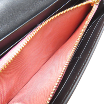 MIUMIU Ribbon motif Long wallet (with coin pocket) Leather Ladies [Used]