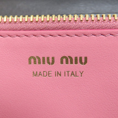 MIUMIU Ribbon motif Long wallet (with coin pocket) Leather Ladies [Used]