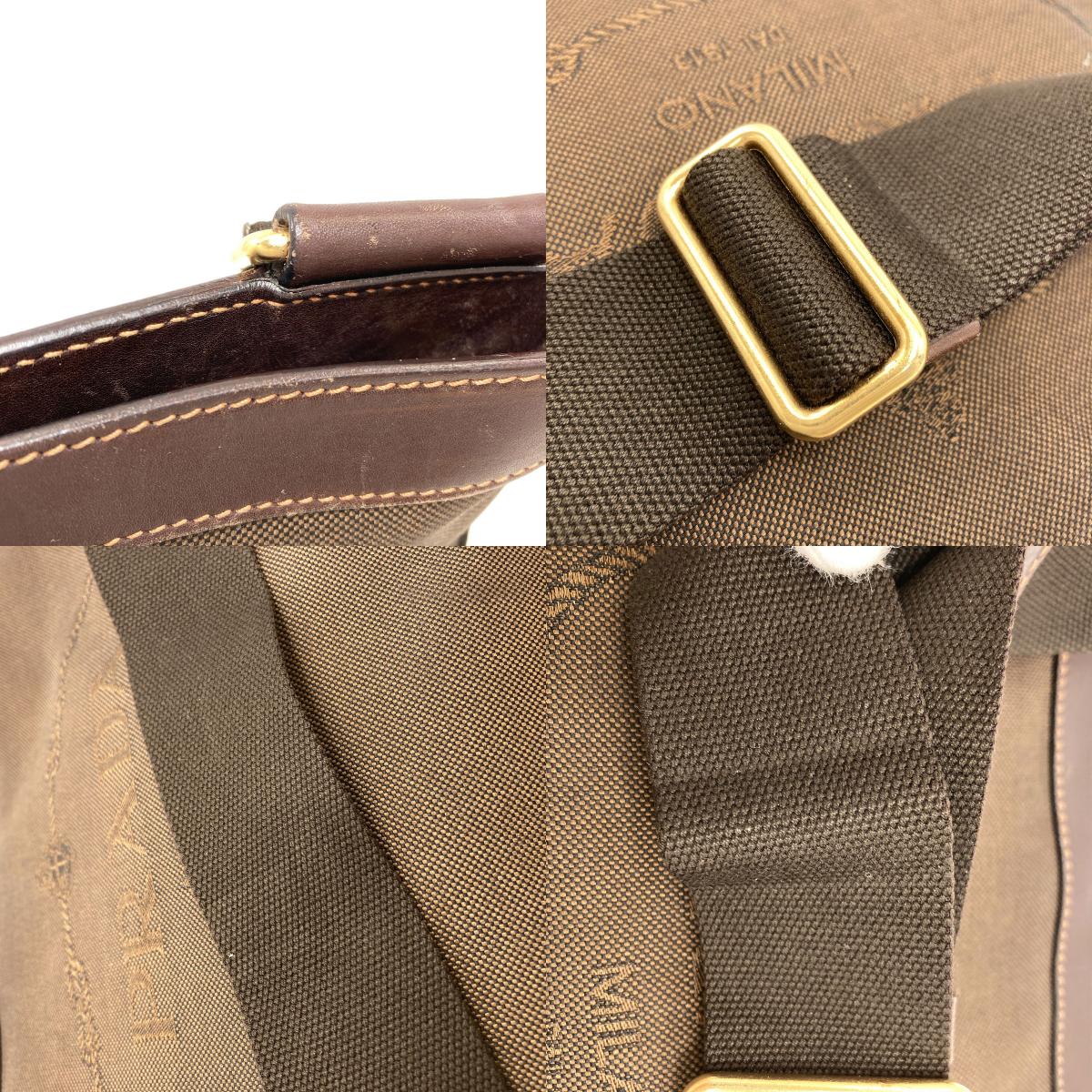PRADA logo Shoulder Bag Canvas CalfLadies [Used]