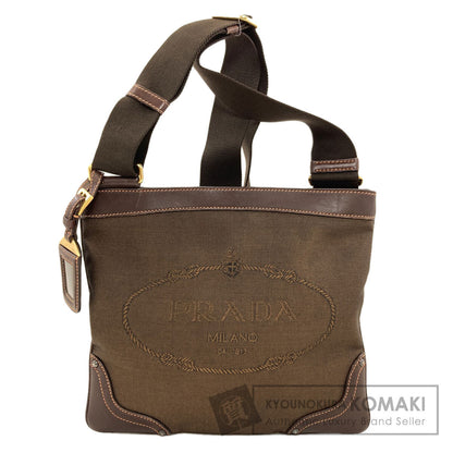 PRADA logo Shoulder Bag Canvas CalfLadies [Used]