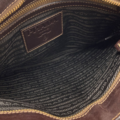 PRADA logo Shoulder Bag Canvas CalfLadies [Used]