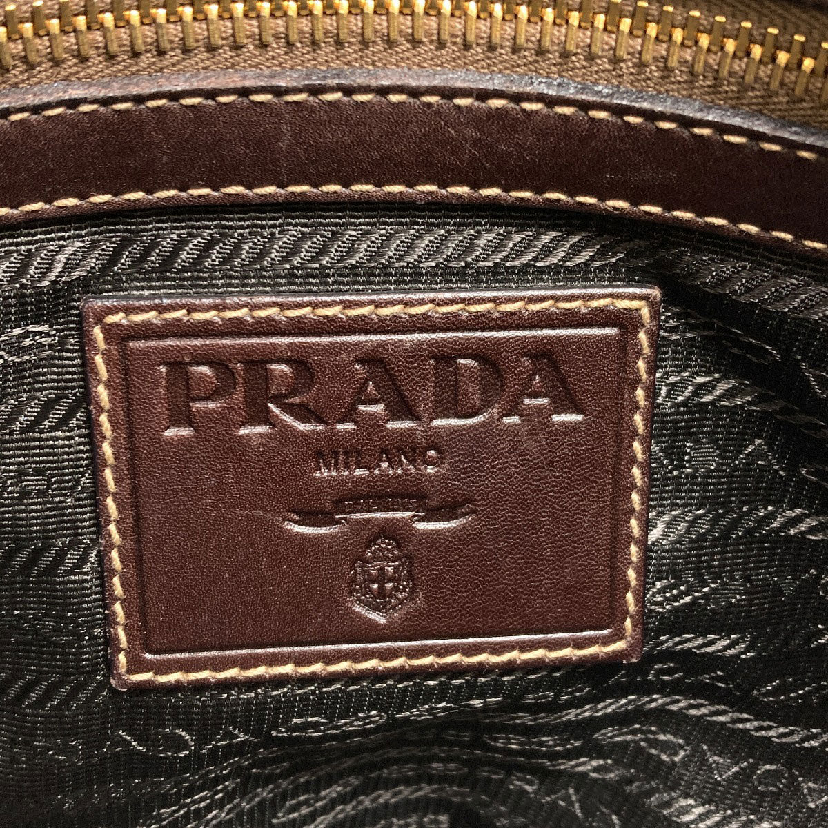 PRADA logo Shoulder Bag Canvas CalfLadies [Used]