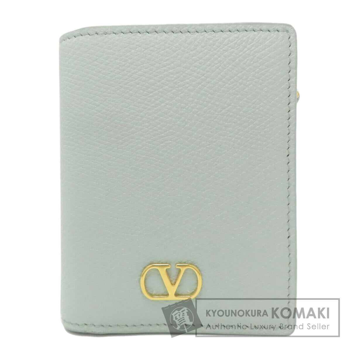 VALENTINO logo Bifold Wallet with Coin Pocket Leather Ladies [Used]