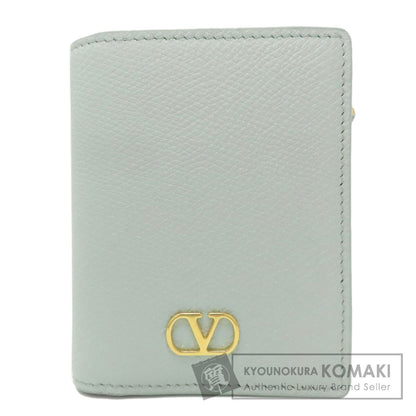 VALENTINO logo Bifold Wallet with Coin Pocket Leather Ladies [Used]
