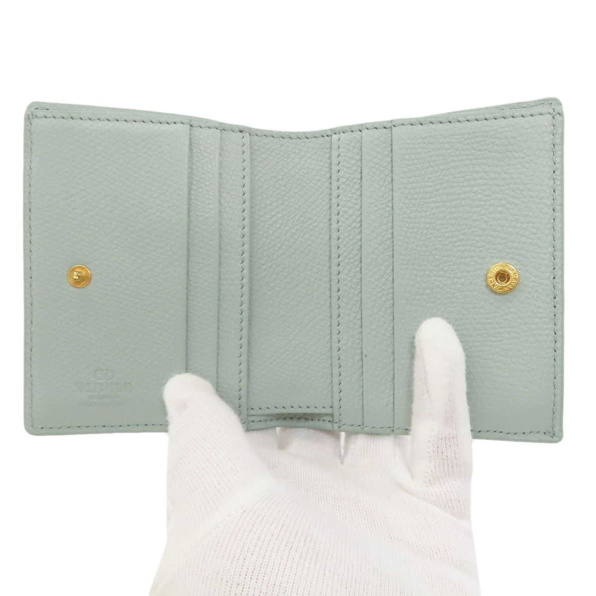 VALENTINO logo Bifold Wallet with Coin Pocket Leather Ladies [Used]