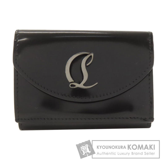 クリスチャンルブタン コンパクトウォレット 三つ折り財布 二つ折り財布（小銭入れあり） パテントレザー レディース 【中古】【Christian Louboutin】