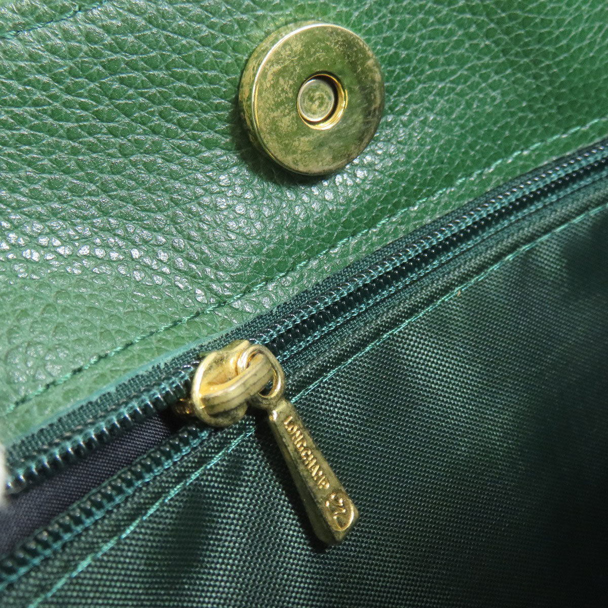 Longchamp logo Shoulder Bag Leather Ladies [Used]