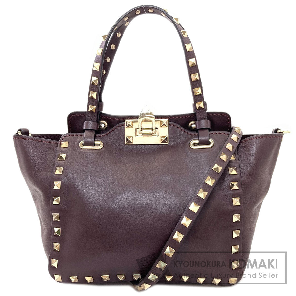 VALENTINO Studs 2WAY Handbag Calf Ladies [Used]