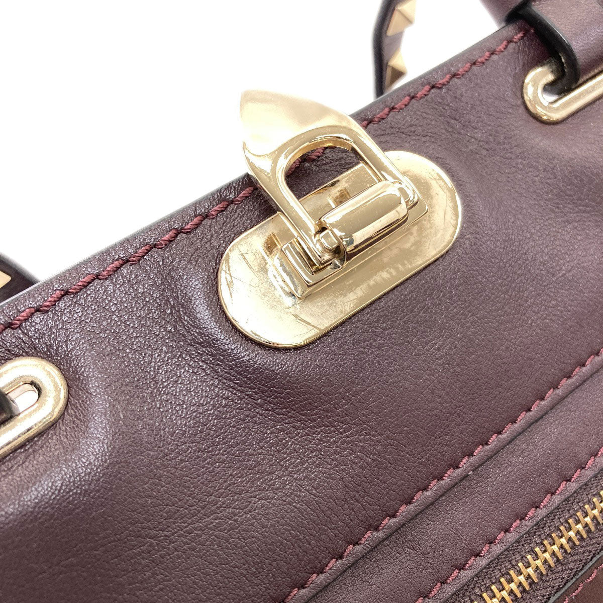 VALENTINO Studs 2WAY Handbag Calf Ladies [Used]