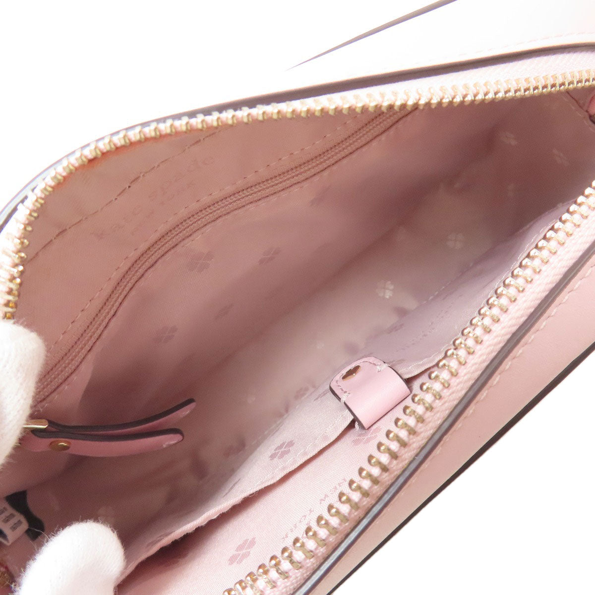 kate spade logo Shoulder Bag Leather Ladies [Used]