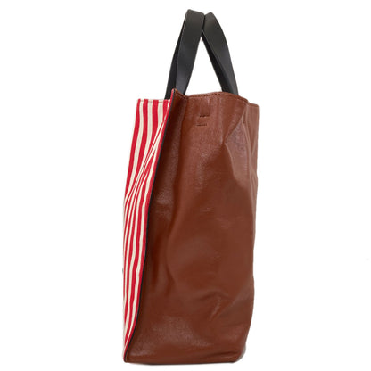 MARNI Stripe 2WAY Tote Bag Canvas LeatherLadies [Used]