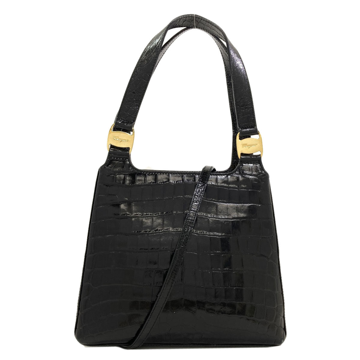 Salvatore Ferragamo Embossed 2WAY Handbag Leather Ladies [Used]