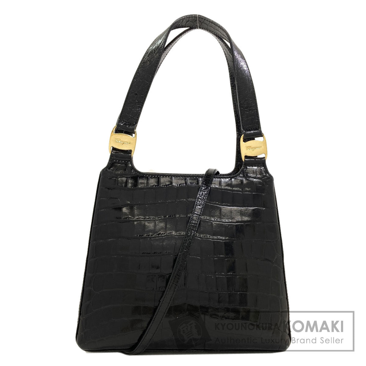 Salvatore Ferragamo Embossed 2WAY Handbag Leather Ladies [Used]