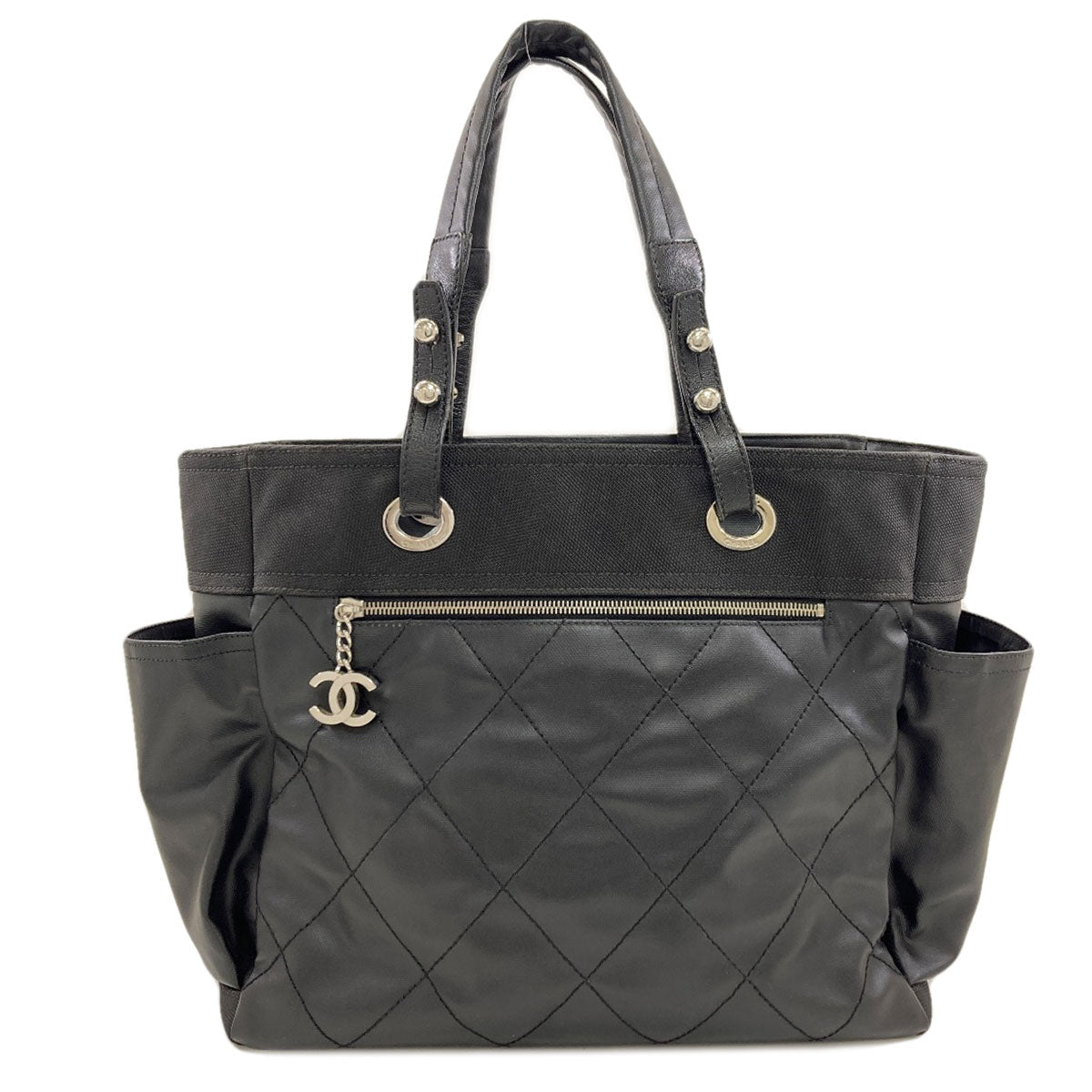 CHANEL Paris Biarritz GM SilverHardware Tote Bag Calf Ladies [Used]