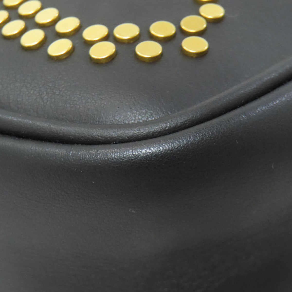 FENDI Calligraphy Studs Shoulder Bag Leather Ladies [Used]