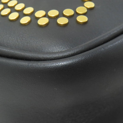 FENDI Calligraphy Studs Shoulder Bag Leather Ladies [Used]