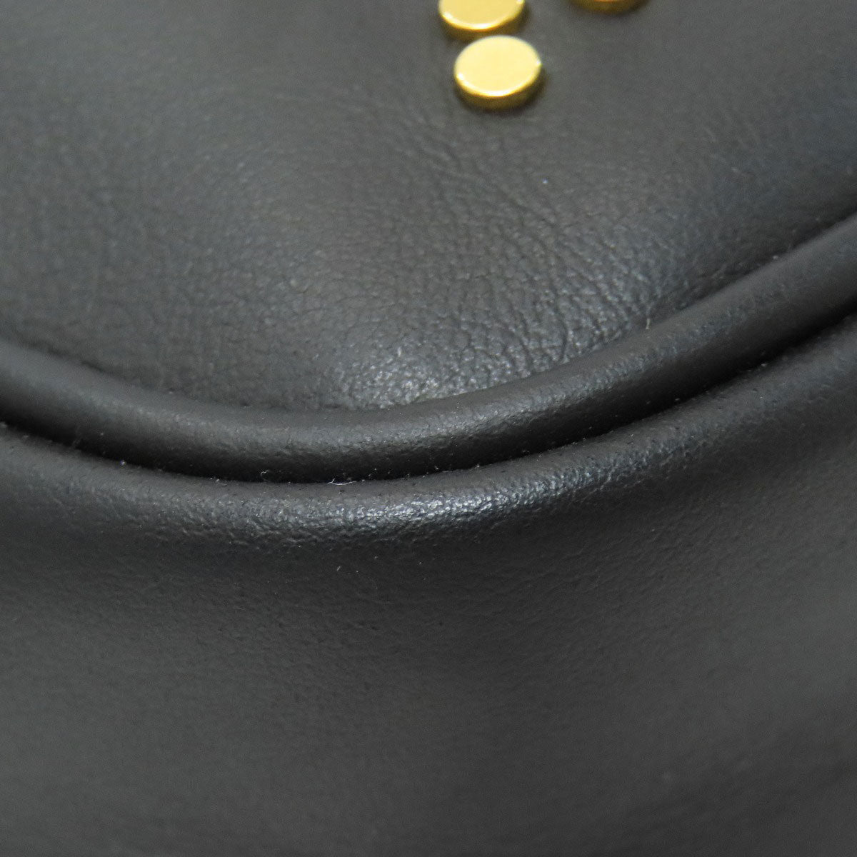 FENDI Calligraphy Studs Shoulder Bag Leather Ladies [Used]