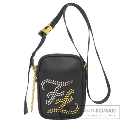 FENDI Calligraphy Studs Shoulder Bag Leather Ladies [Used]