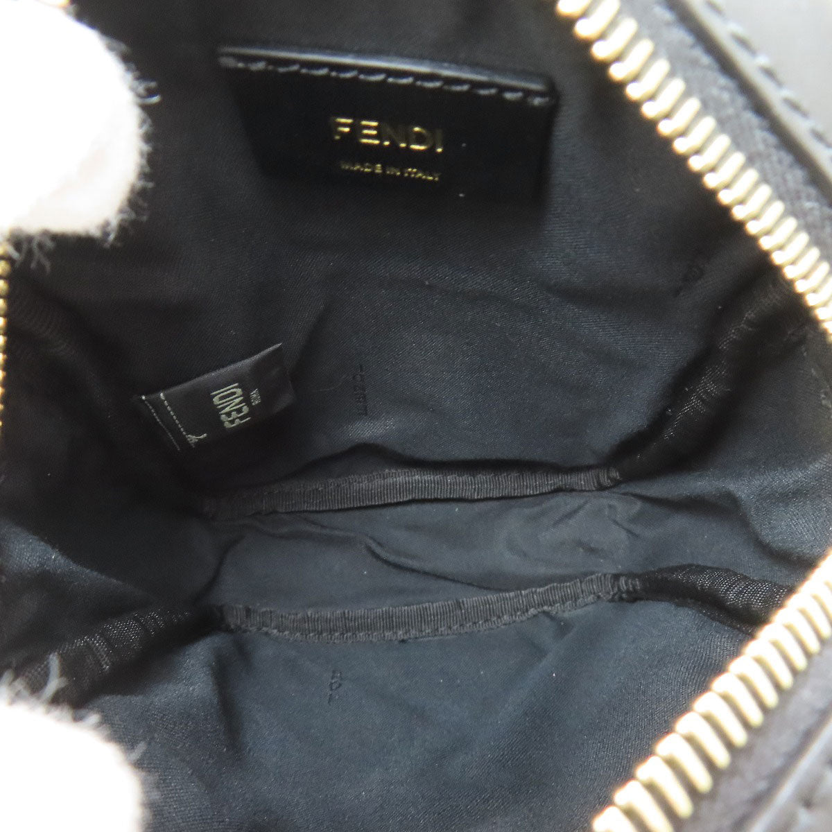 FENDI Calligraphy Studs Shoulder Bag Leather Ladies [Used]