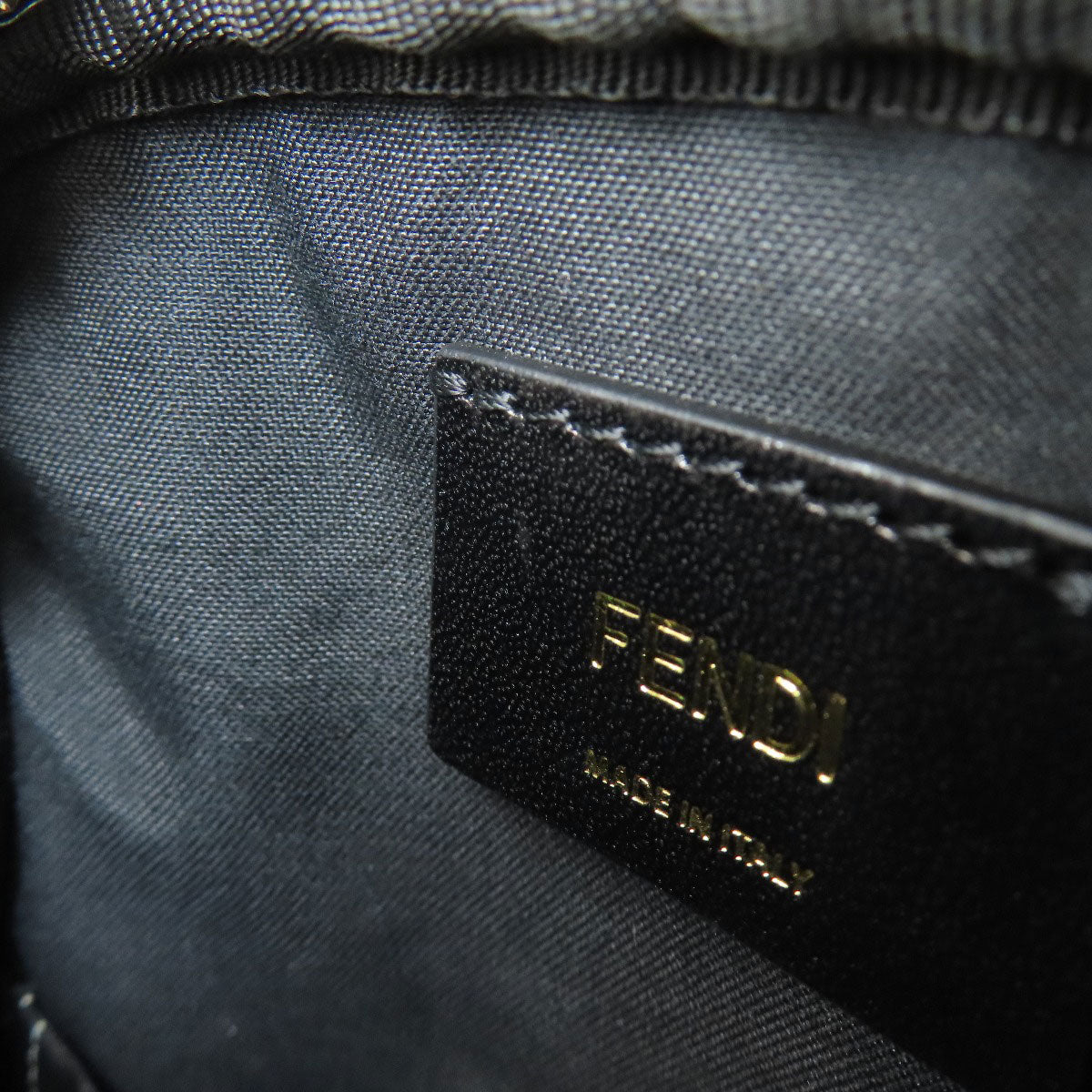 FENDI Calligraphy Studs Shoulder Bag Leather Ladies [Used]
