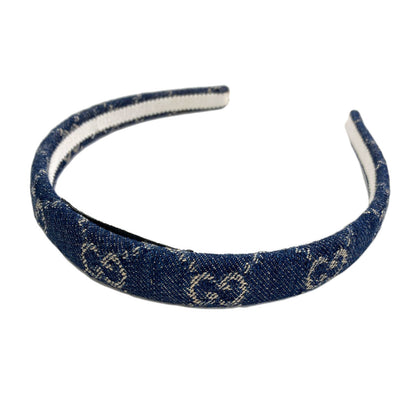 GUCCI Headband GG hair accessory Denim Ladies [Used]