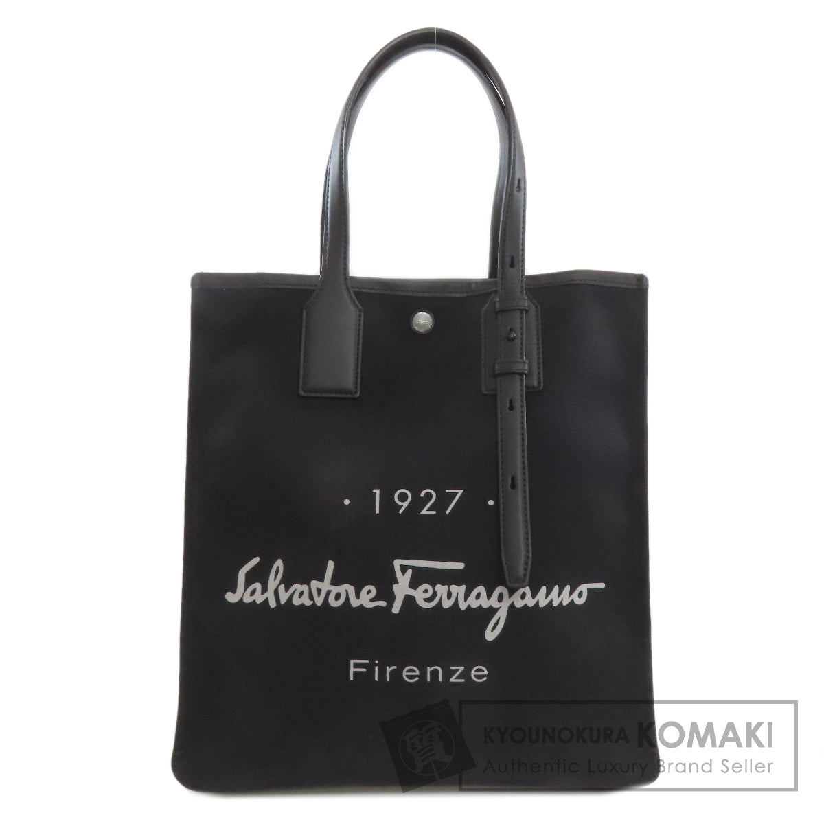 Salvatore Ferragamo logo Tote Bag Canvas LeatherLadies [Used]