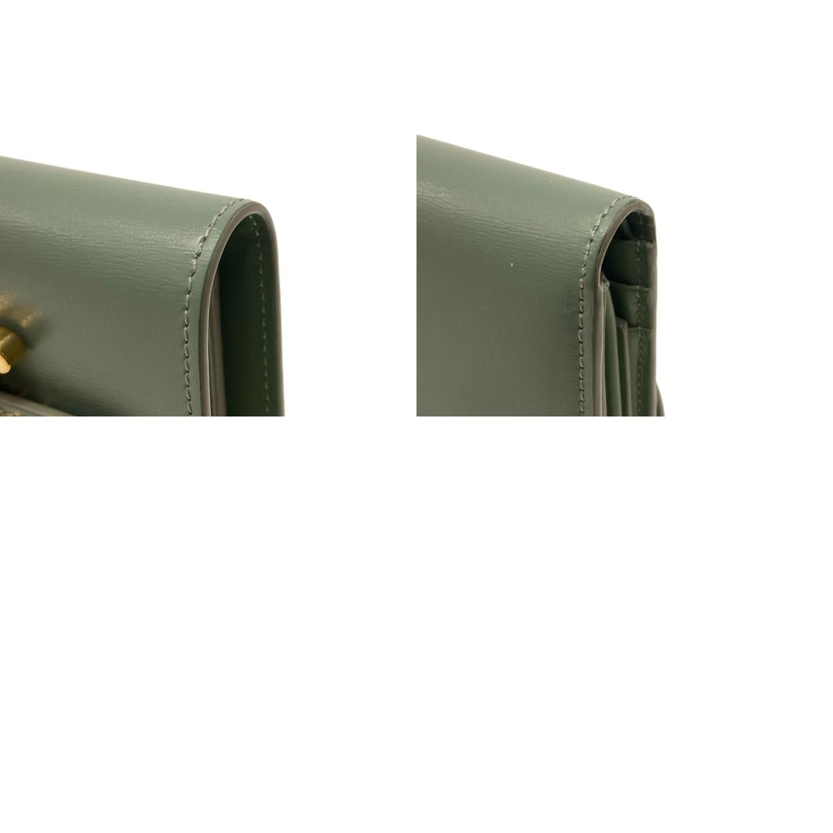 CELINE Triomphe Flap Tri-fold Bifold Wallet with Coin Pocket Calf Ladies [Used]