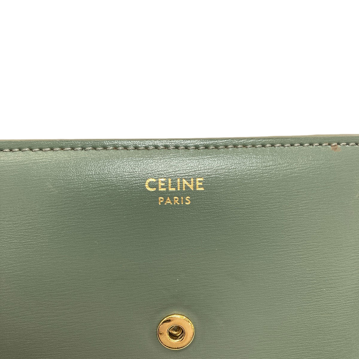 CELINE Triomphe Flap Tri-fold Bifold Wallet with Coin Pocket Calf Ladies [Used]