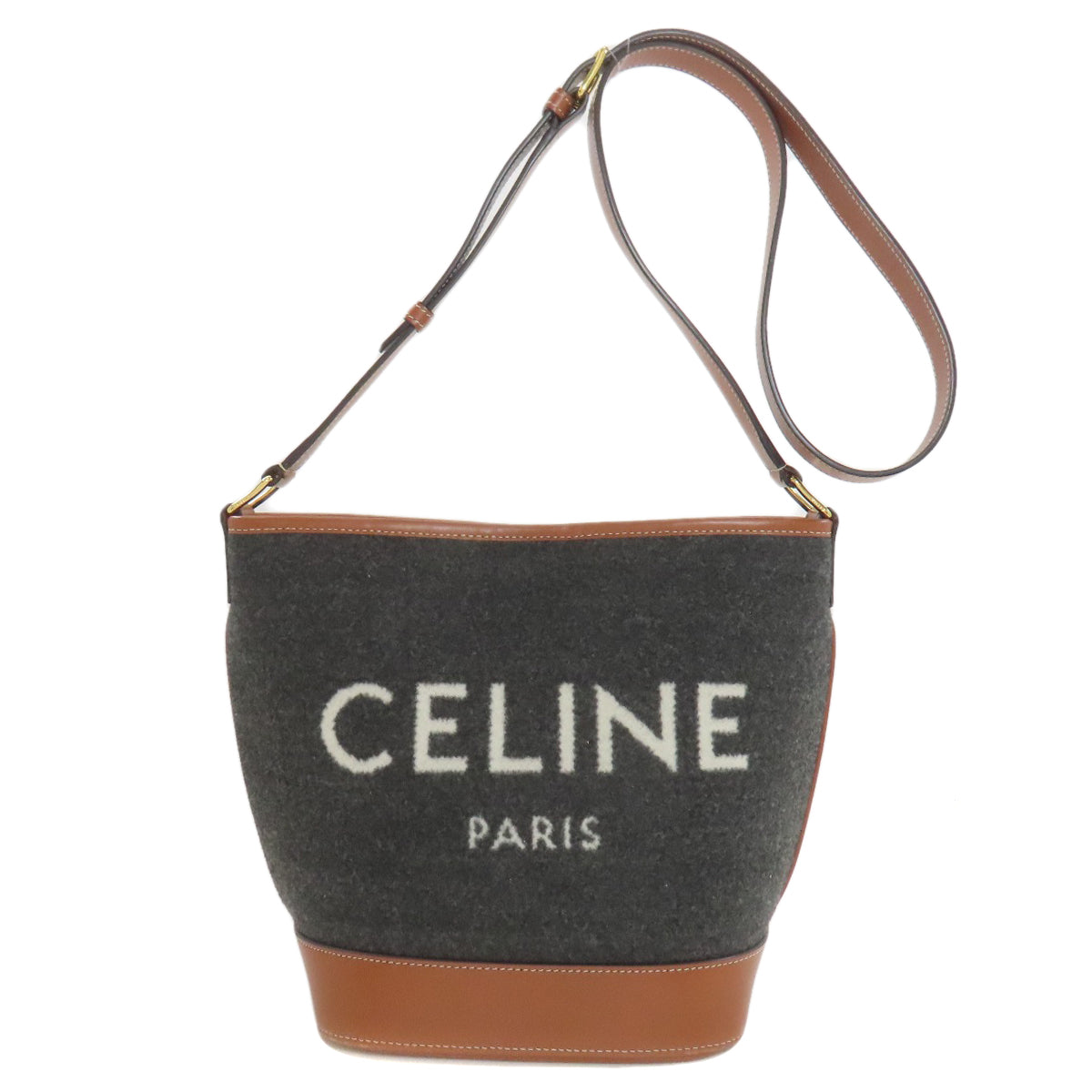 CELINE Bucket Long Shoulder Shoulder Bag Felt CalfLadies [Used]