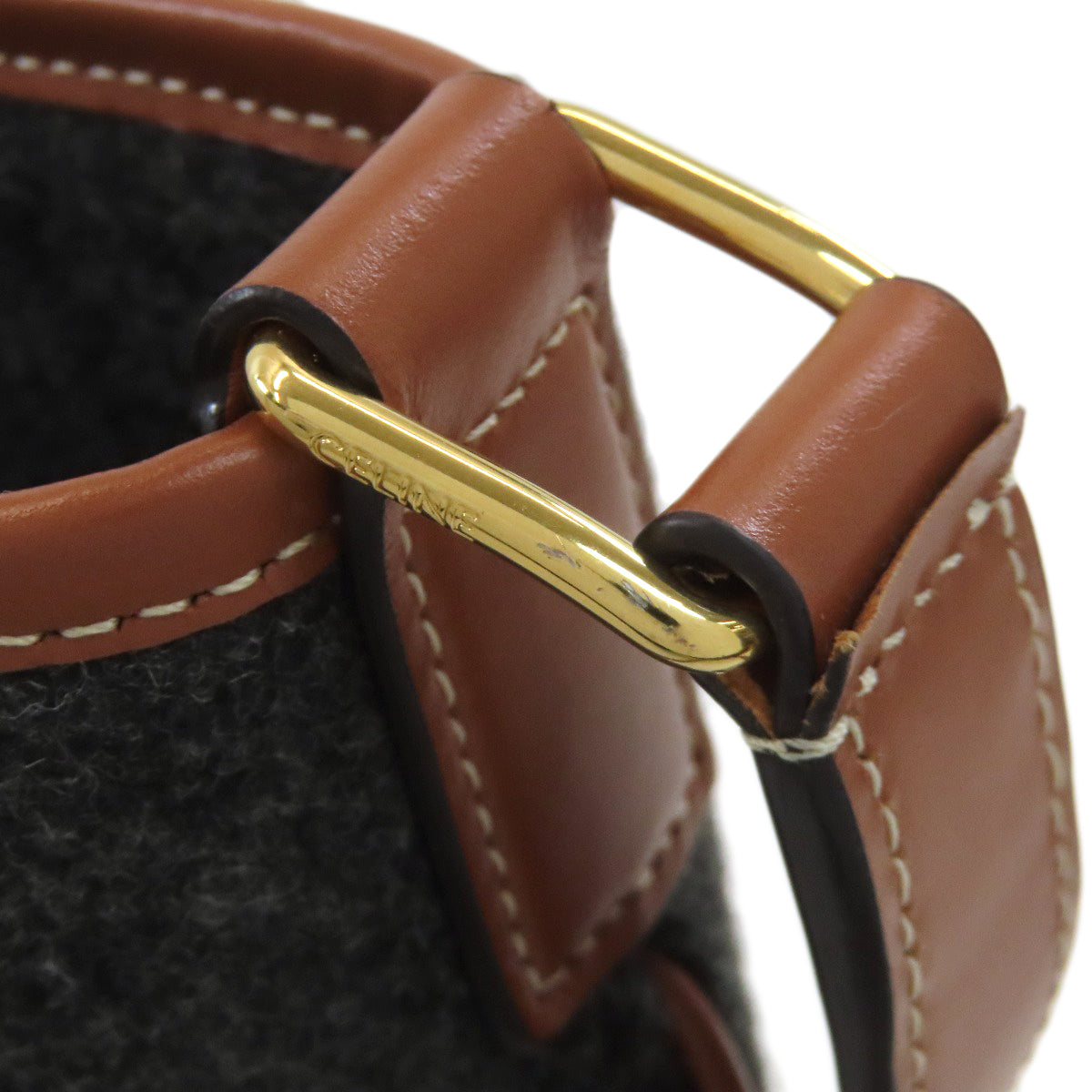 CELINE Bucket Long Shoulder Shoulder Bag Felt CalfLadies [Used]