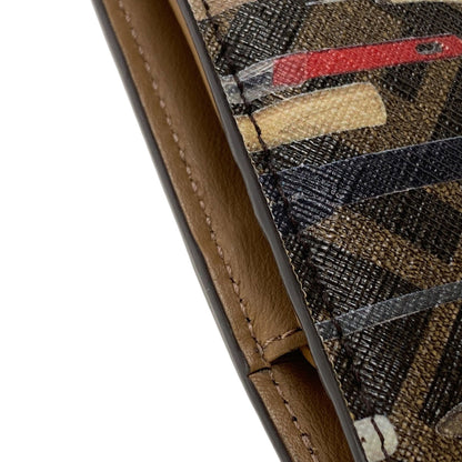 FENDI Zucca Pattern Tool Print Bifold Wallet with Coin Pocket PVC Ladies [Used]