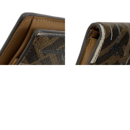 FENDI Zucca Pattern Tool Print Bifold Wallet with Coin Pocket PVC Ladies [Used]