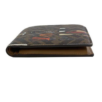 FENDI Zucca Pattern Tool Print Bifold Wallet with Coin Pocket PVC Ladies [Used]