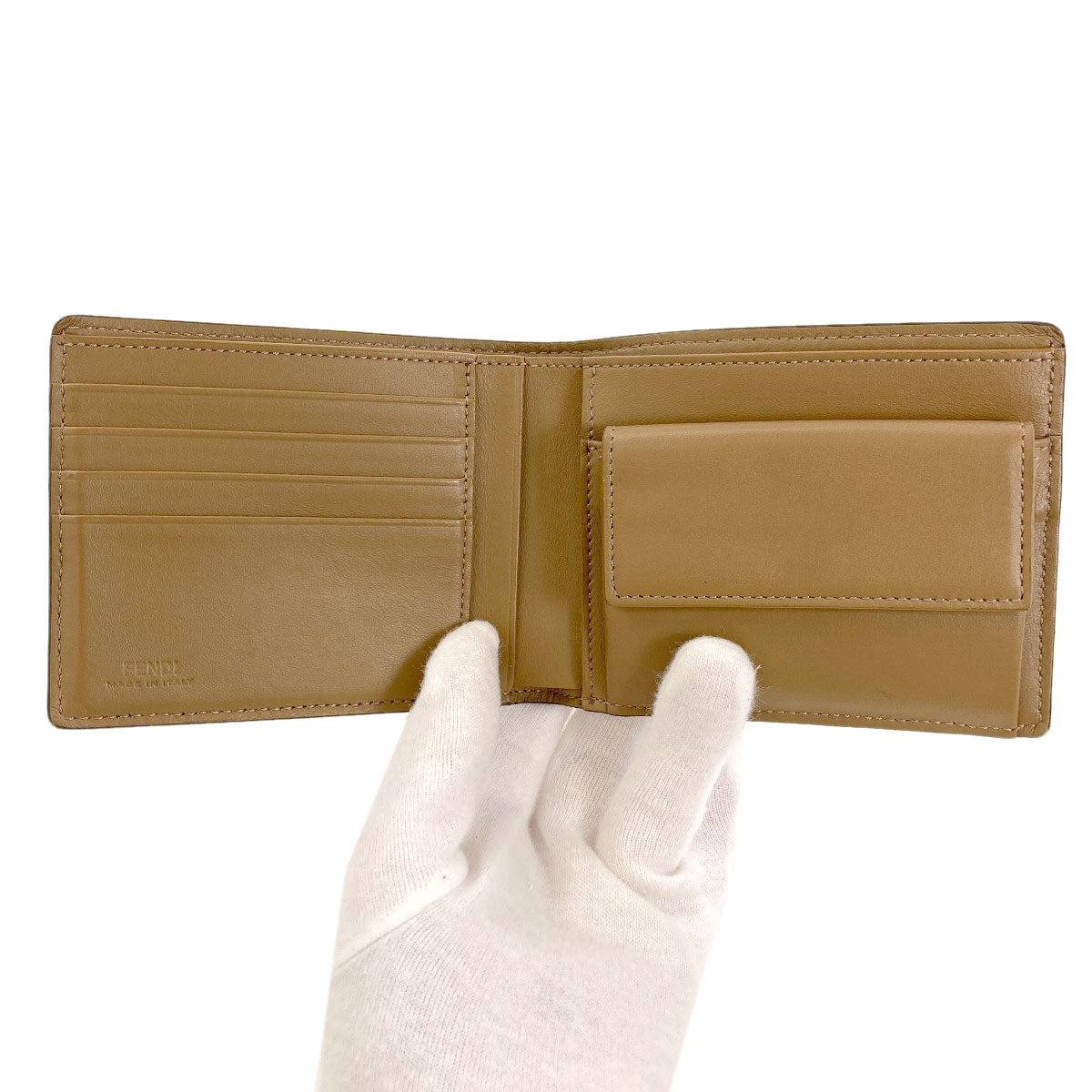 FENDI Zucca Pattern Tool Print Bifold Wallet with Coin Pocket PVC Ladies [Used]