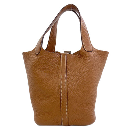 HERMES PicotinPM Gold SilverHardware Handbag Taurillon Clemence Ladies [Used]
