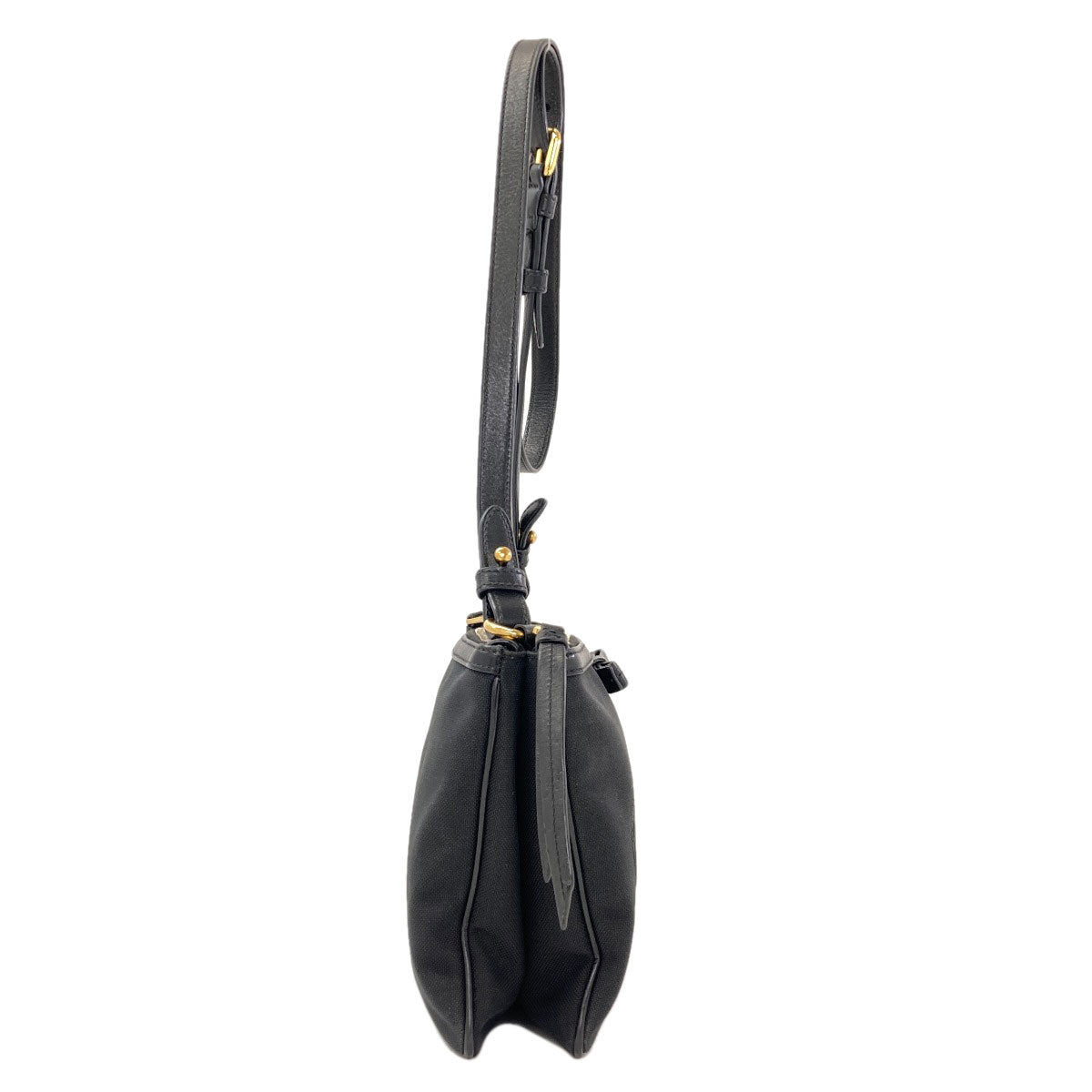 PRADA 1BH046 ribbon Shoulder Bag Canvas LeatherLadies [Used]