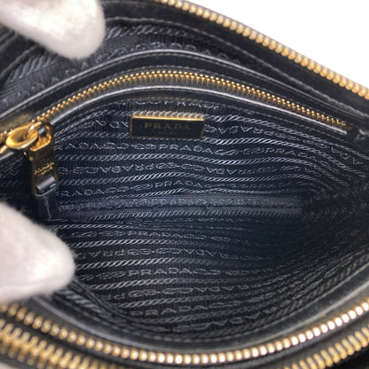 PRADA 1BH046 ribbon Shoulder Bag Canvas LeatherLadies [Used]