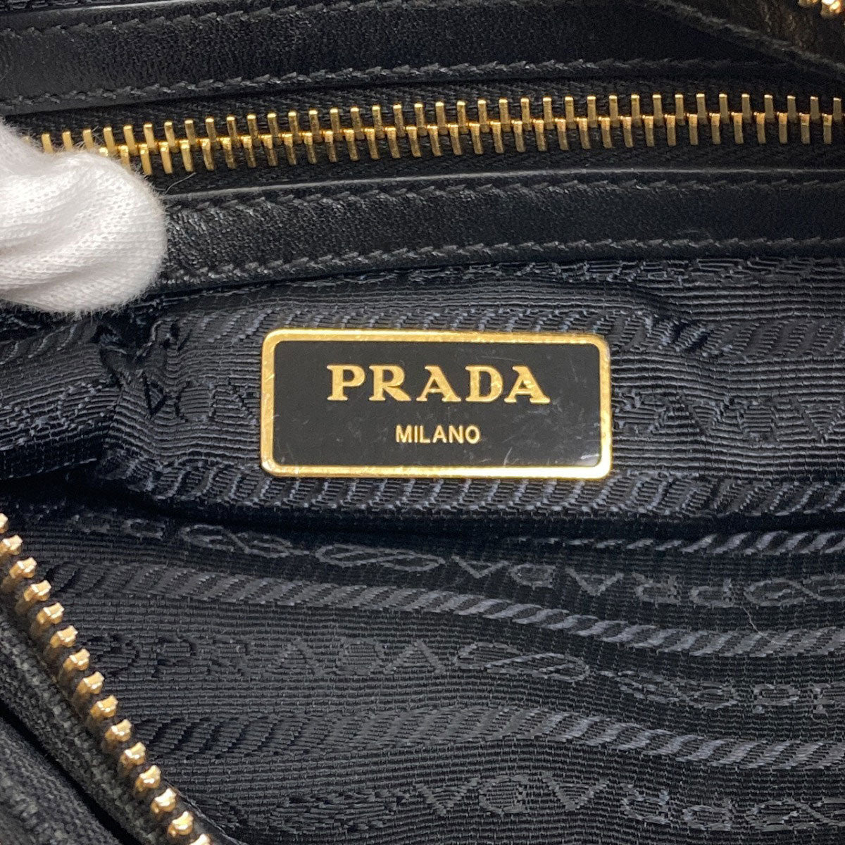 PRADA 1BH046 ribbon Shoulder Bag Canvas LeatherLadies [Used]