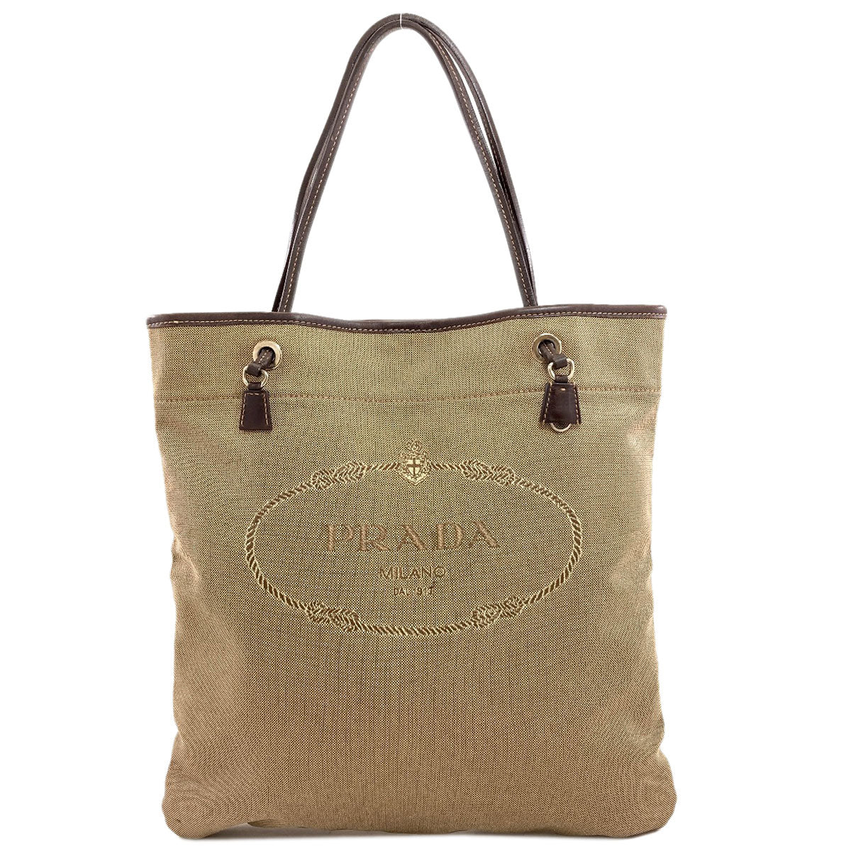 PRADA Logo jacquard Tote Bag Canvas Ladies [Used]