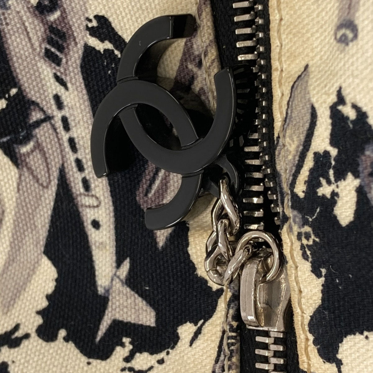 CHANEL Airline airplane pattern Handbag Canvas Ladies [Used]