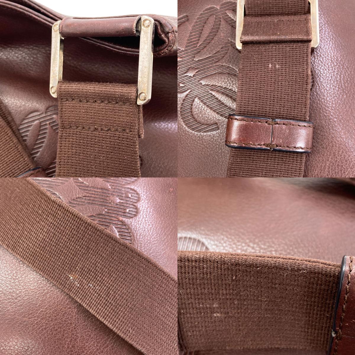 LOEWE anagram Shoulder Bag Leather Ladies [Used]