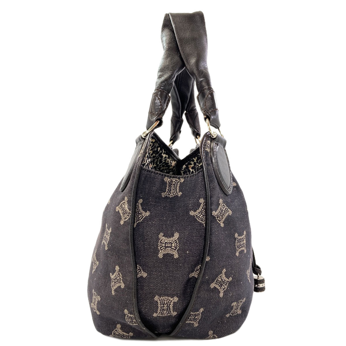 CELINE Macadam pattern Handbag Denim Ladies [Used]