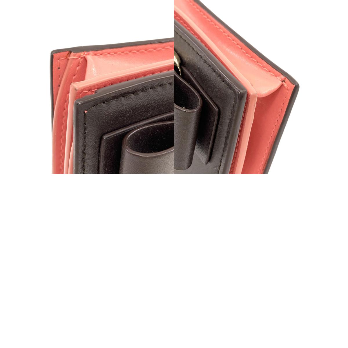 Salvatore Ferragamo Vara ribbon Bifold Wallet with Coin Pocket Leather Ladies [Used]