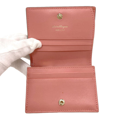 Salvatore Ferragamo Vara ribbon Bifold Wallet with Coin Pocket Leather Ladies [Used]