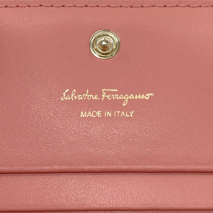 Salvatore Ferragamo Vara ribbon Bifold Wallet with Coin Pocket Leather Ladies [Used]