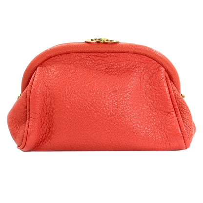 BVLGARI Gamaguchi Accessory pouch Leather Ladies [Used]