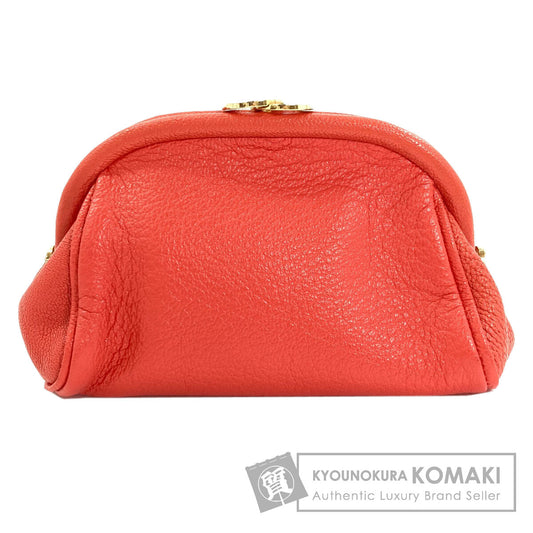 BVLGARI Gamaguchi Accessory pouch Leather Ladies [Used]